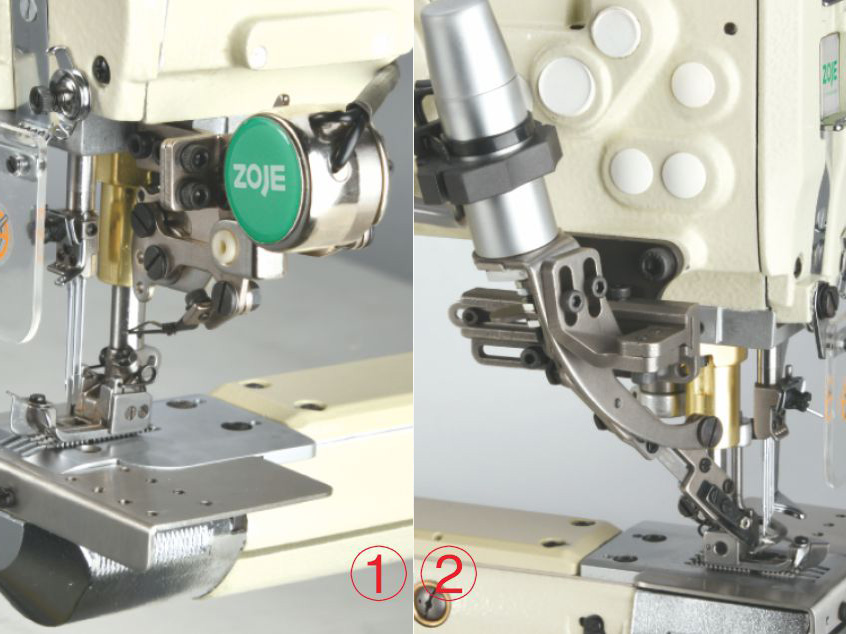 ①Automatic Up-dialingDevice(Optional)   ②Automatic upper decorative thread cutting(Optional)